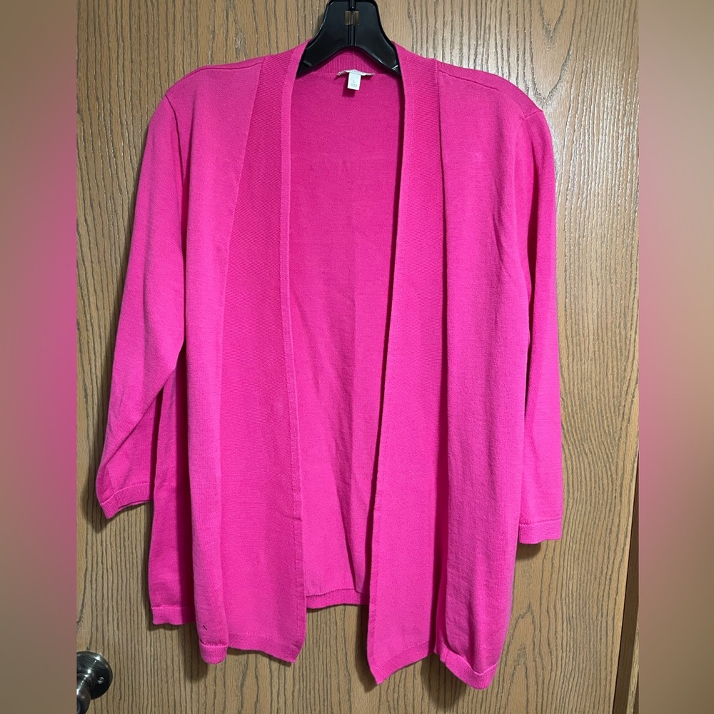 EUC Talbots Cardigan in Pink with Open Front